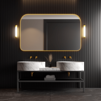 ASHEER-dual counter top basins on metal frame