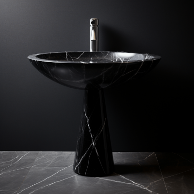 Marine Black Marble Freestanding basin for boutique bathroom