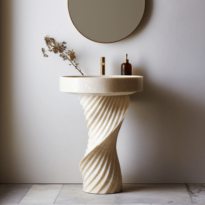 vakr- a botochino italian designer wash basin, unqiue design, boutique bathroom, decent washbasin in natural stone